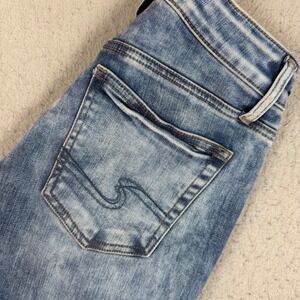 Silver Jeans Co. Jeans Womens 24 Straight Medium Wash Blue S-Scroll EUC